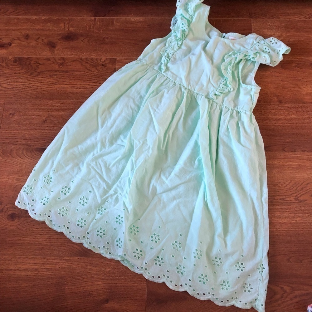 Jumping beans green cotton dress in size 7